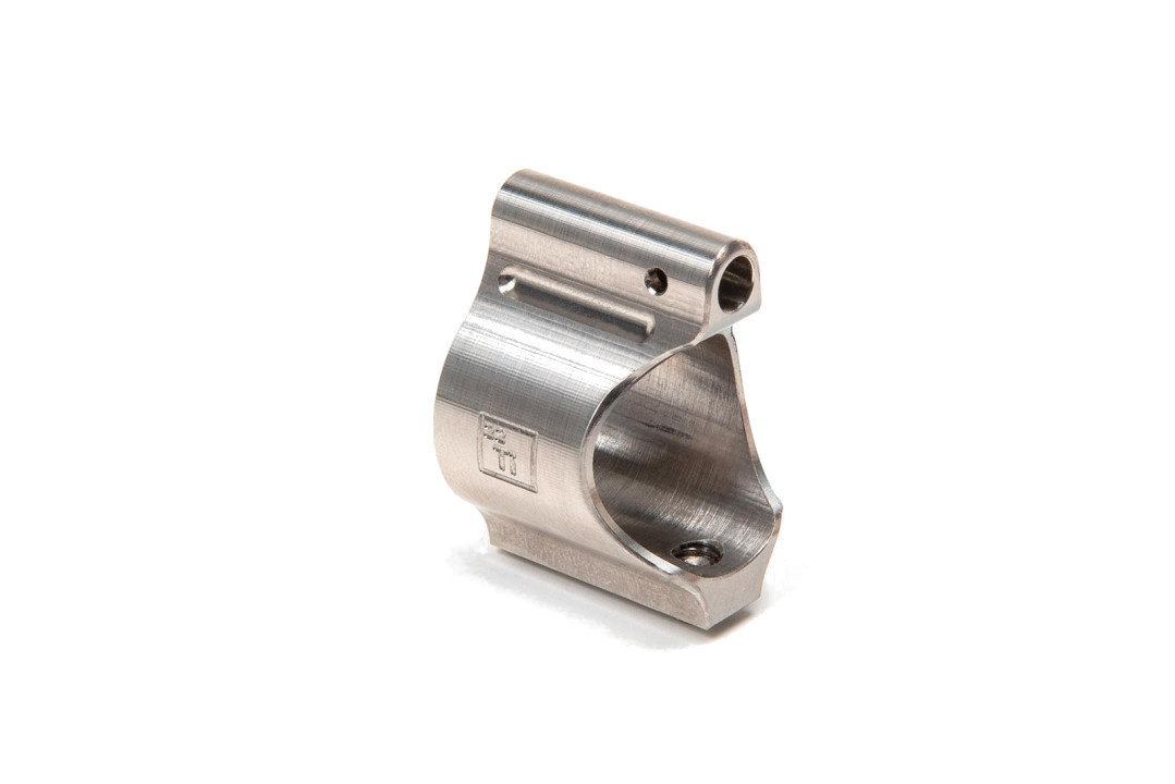 BATTLEARMS® Lightweight Low Profile Titanium Gas Block - .750in Dia - Raw Ti Finish