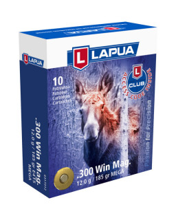 Lapua 10 cartouches 300 Win Mag E415 185grs Mega