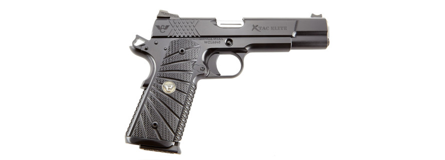 Wilson Combat Pistolet X-TAC Elite Full Size Noir 1911 45 ACP Plaquettes Noir Sunburst