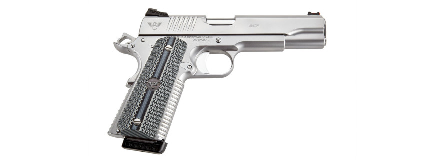 Wilson Combat Pistolet ACP Full Size Stainless 1911 9x19 Plaquettes G10 Gris/Noir