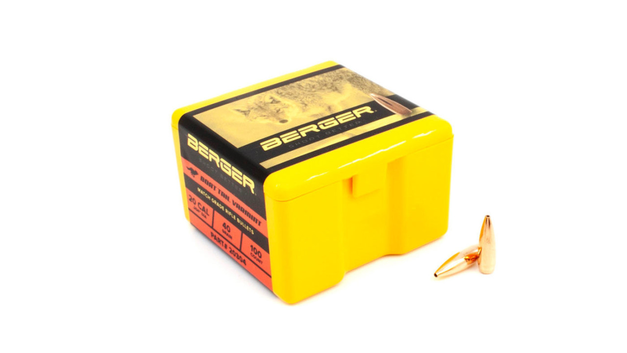 Berger 100 ogives cal 20 cal 40 gr BT Varmint